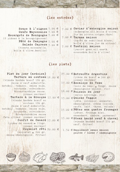 L'Écurie menu 2