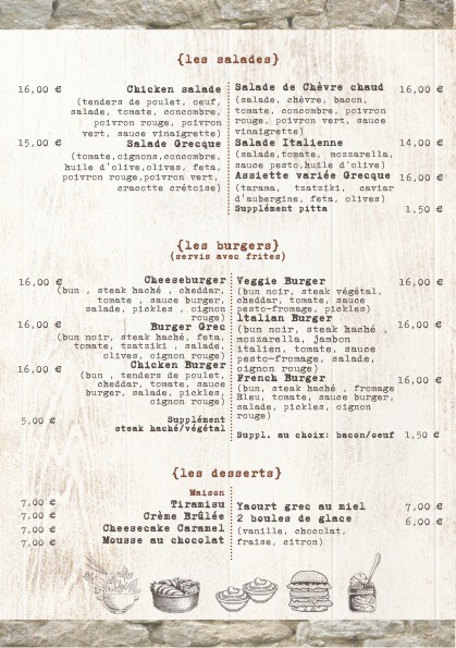 L'Écurie menu 3