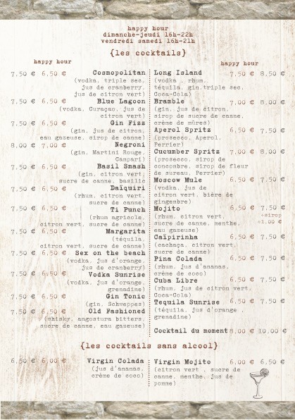 L'Écurie menu 6