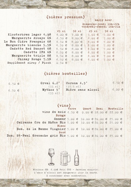 L'Écurie menu 7