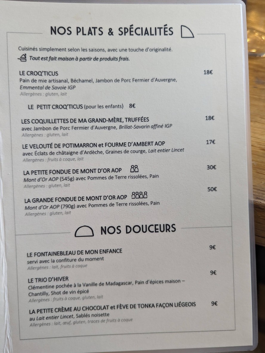 Formaticus - Bar à fromages / Fromagerie menu 2