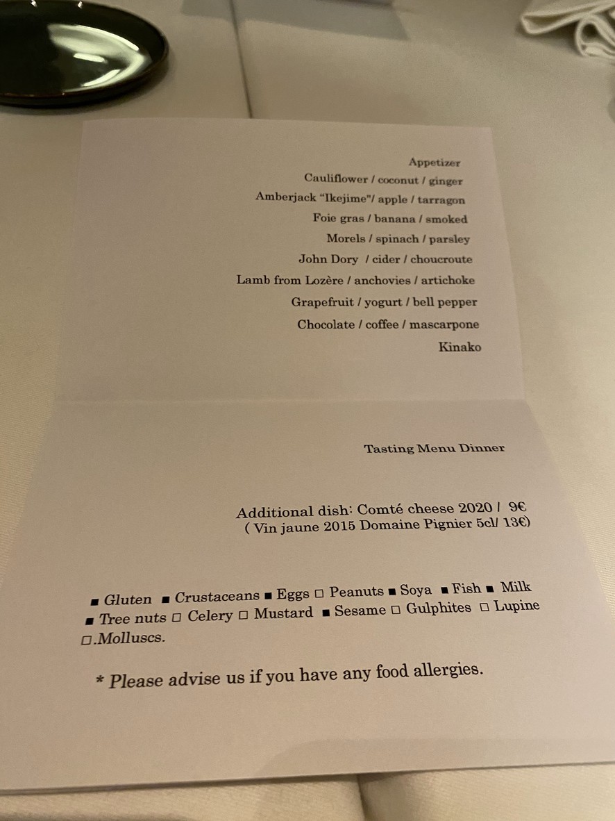 Restaurant MONTÉE menu 2