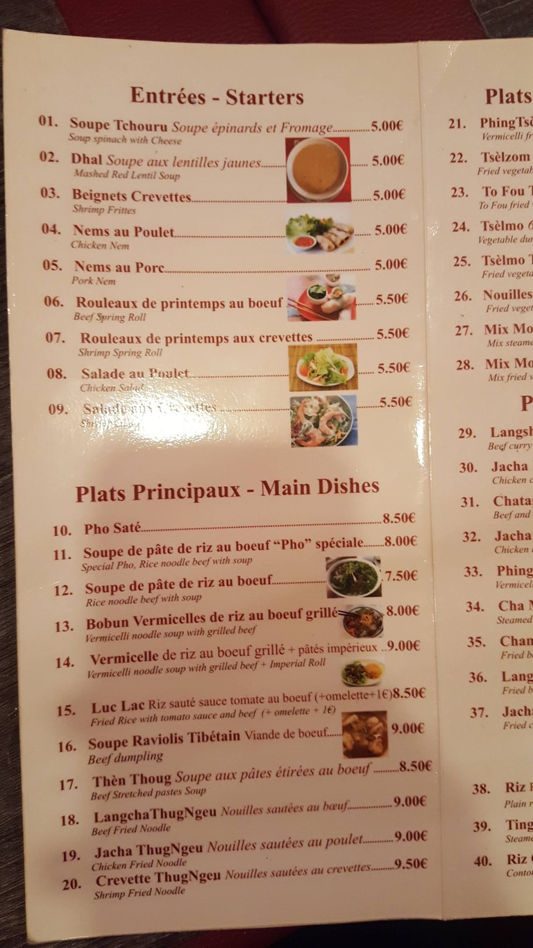 Kalsang menu 2
