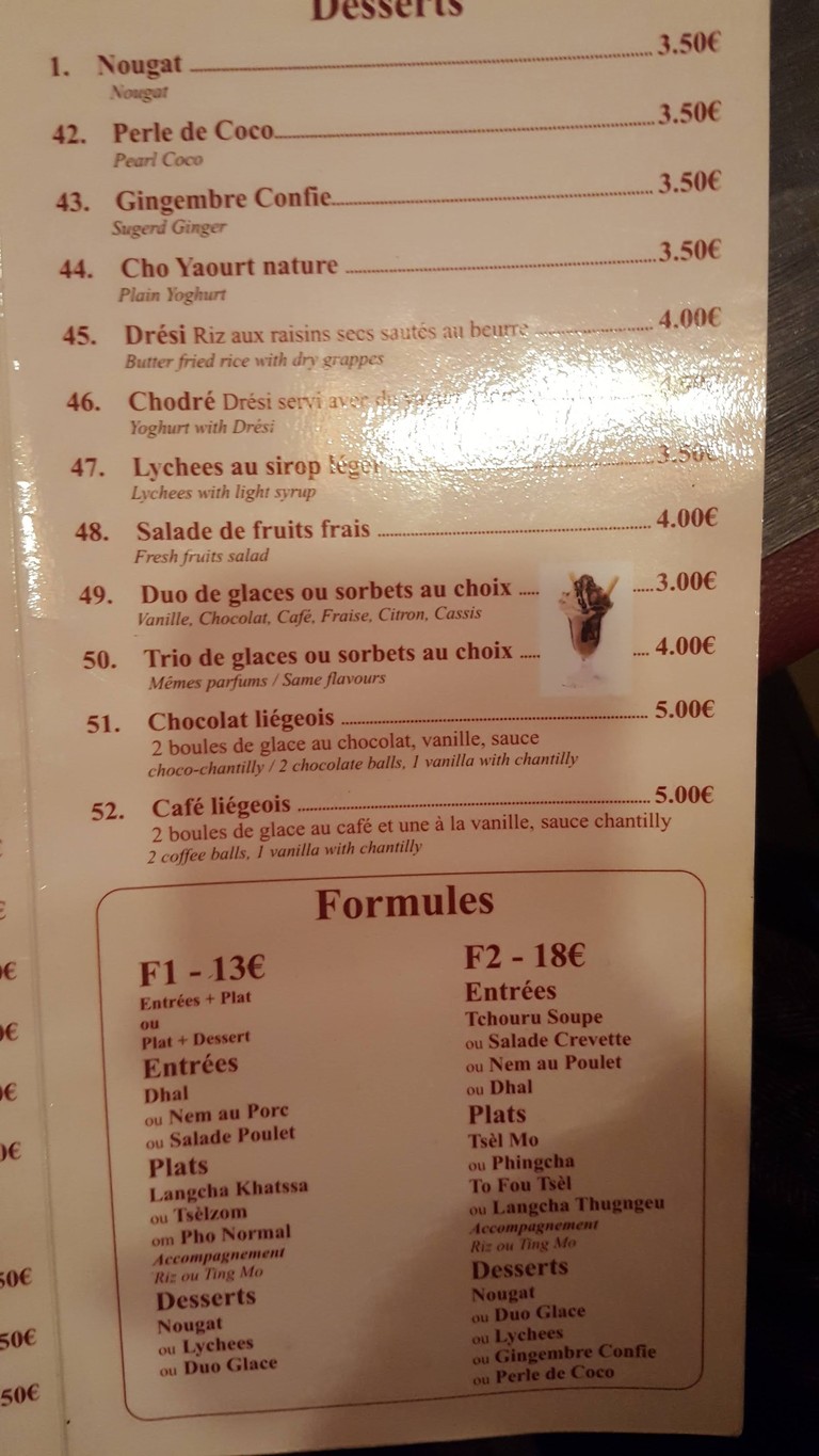 Kalsang menu 4