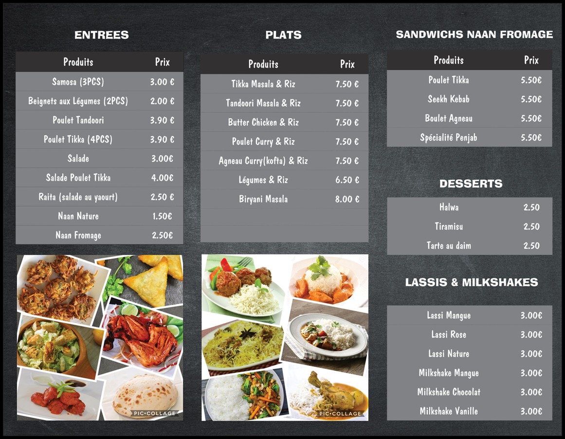 Les Saveurs Du Penjab menu 2