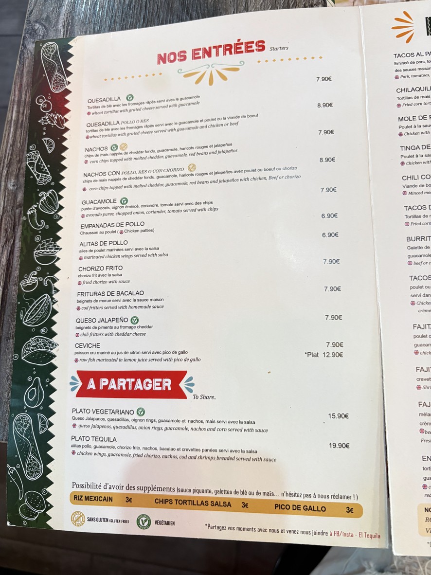 El Tequila menu 2