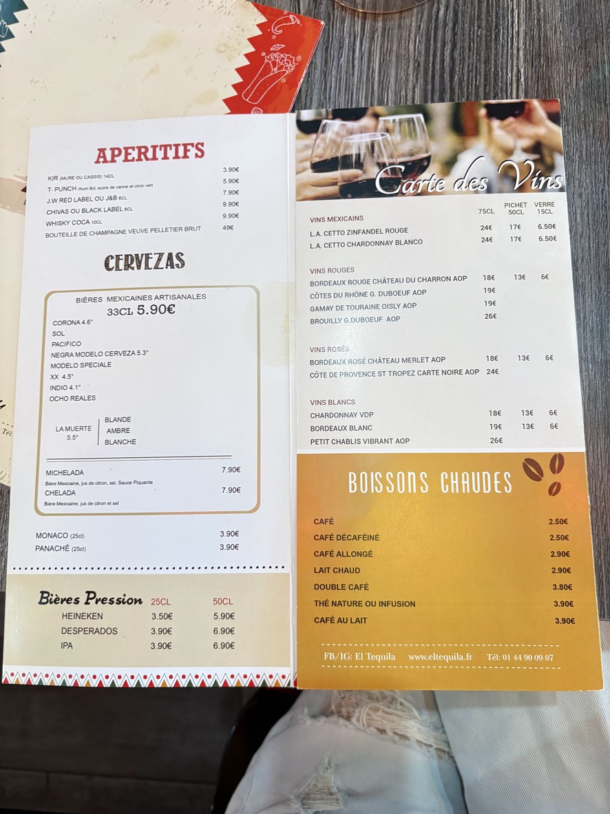 El Tequila menu 5