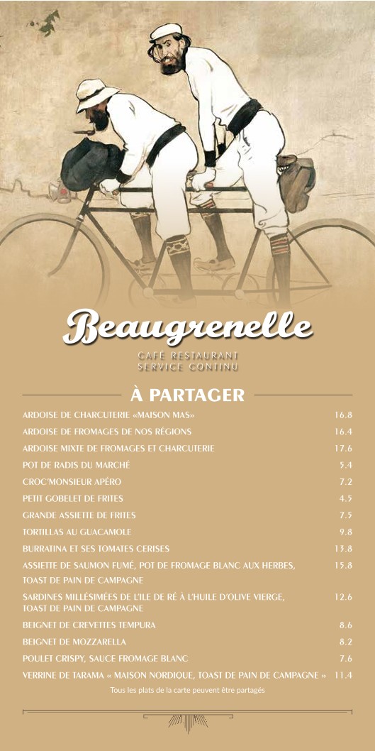Café Beaugrenelle menu 1