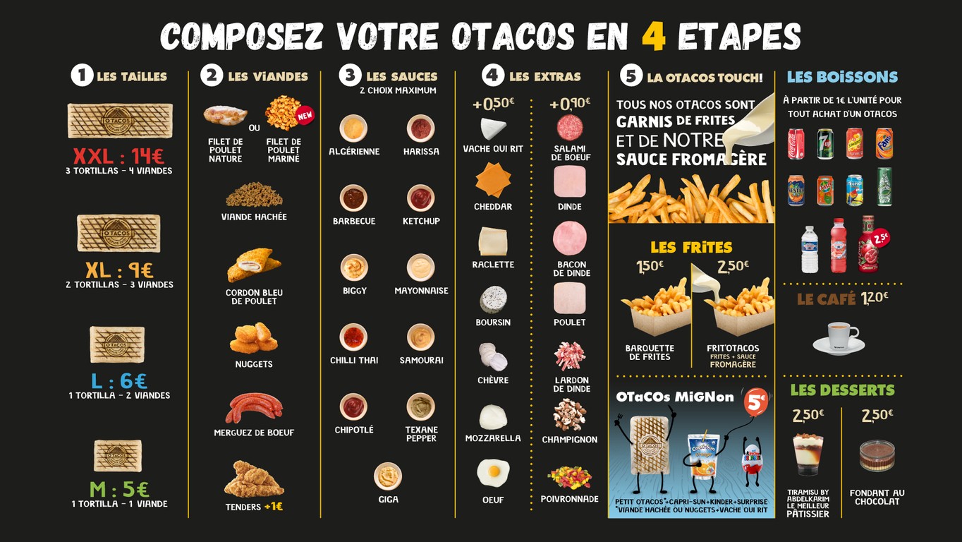 O'Tacos - Paris Place d’Italie menu 1