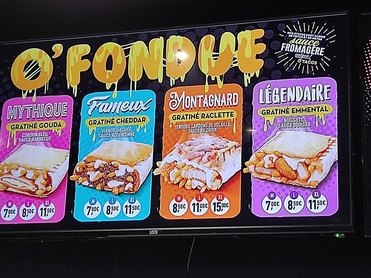 O'Tacos - Paris Place d’Italie menu 2