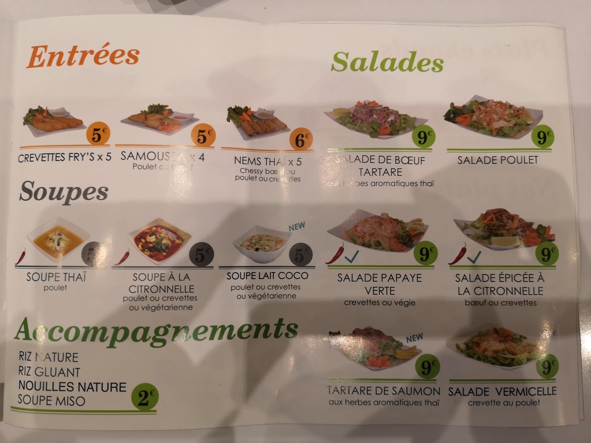 So Thaï menu 1