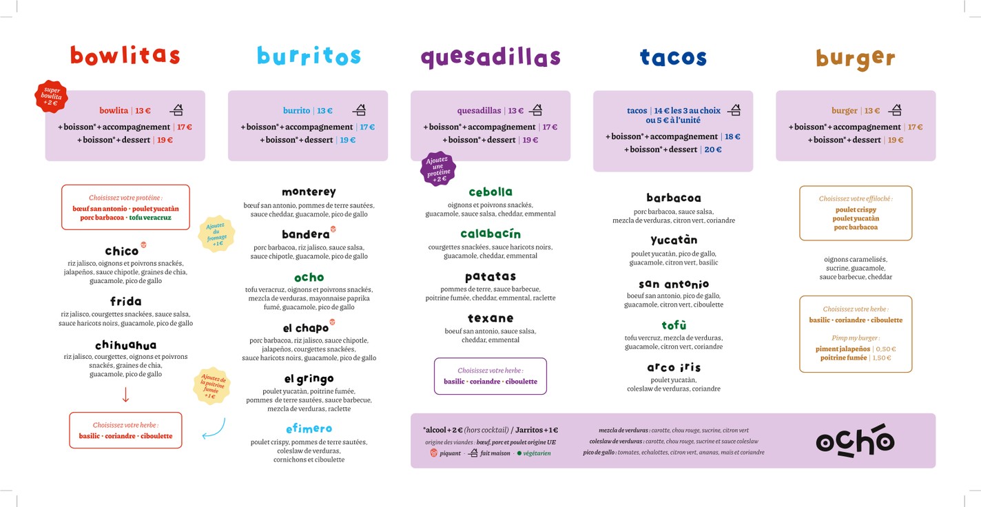 Ocho menu 2