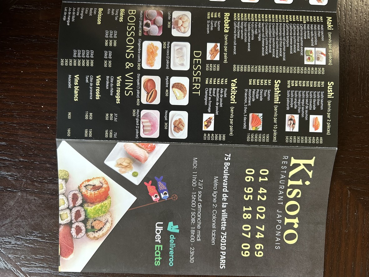 Kisoro menu 4