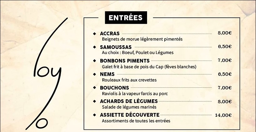 LOYO menu 1