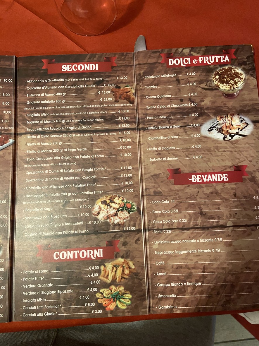 Trattoria Bisteccheria Bufalotto menu 2