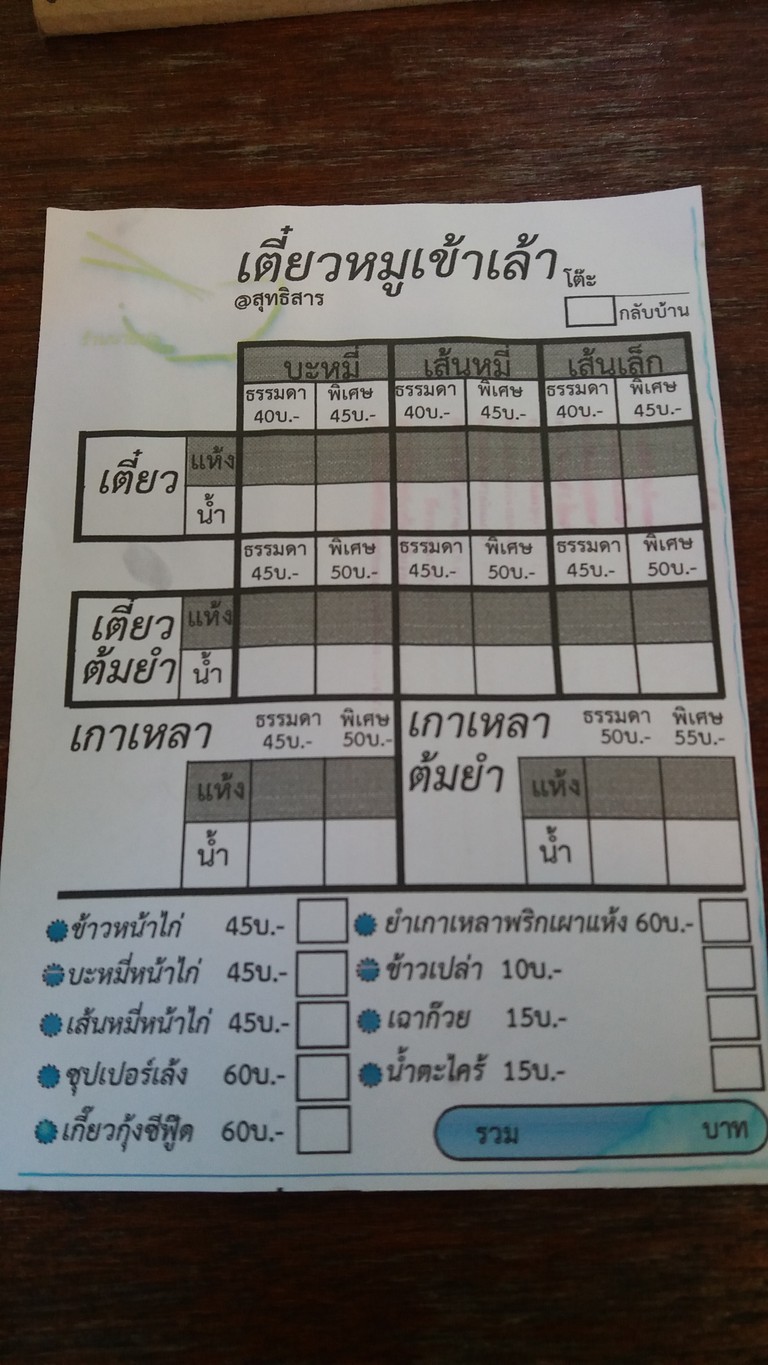 Teow Moo Khao Lao Nai Por menu 2