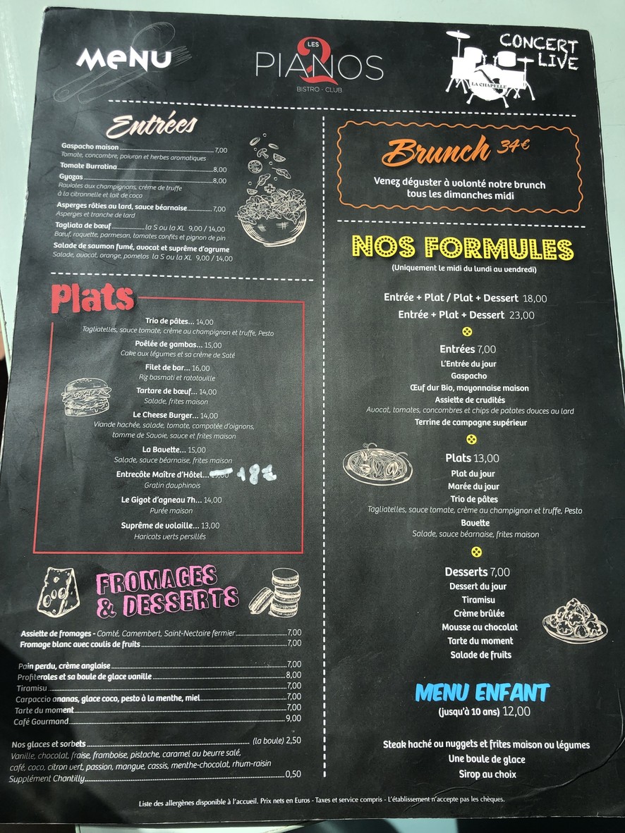 Les 2 Pianos menu 2