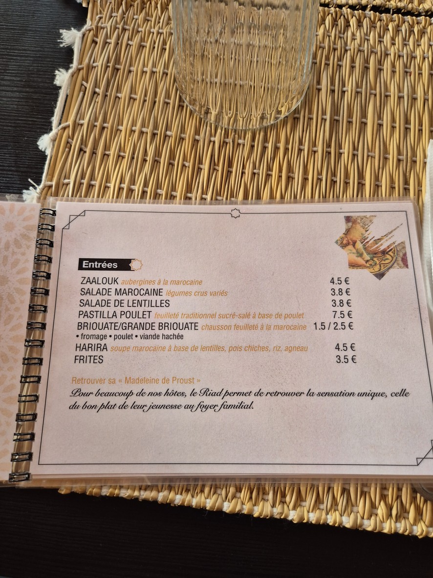 Restaurant LE RIAD menu 1