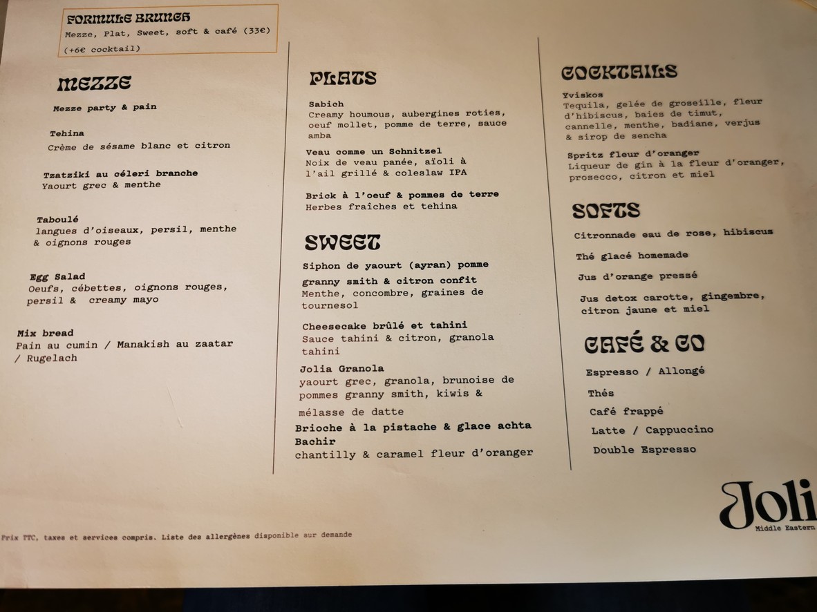 Jolia menu 1