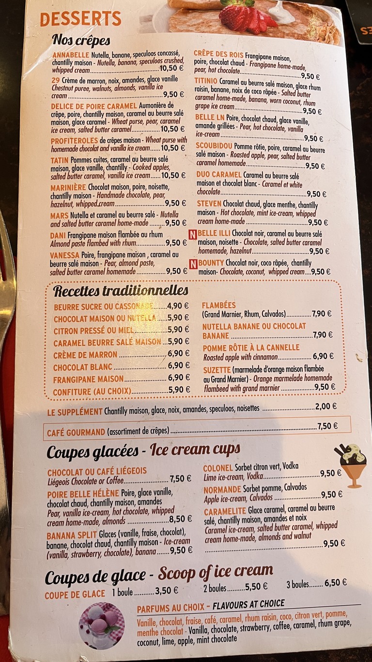 Crêperie de Pontivy menu 3