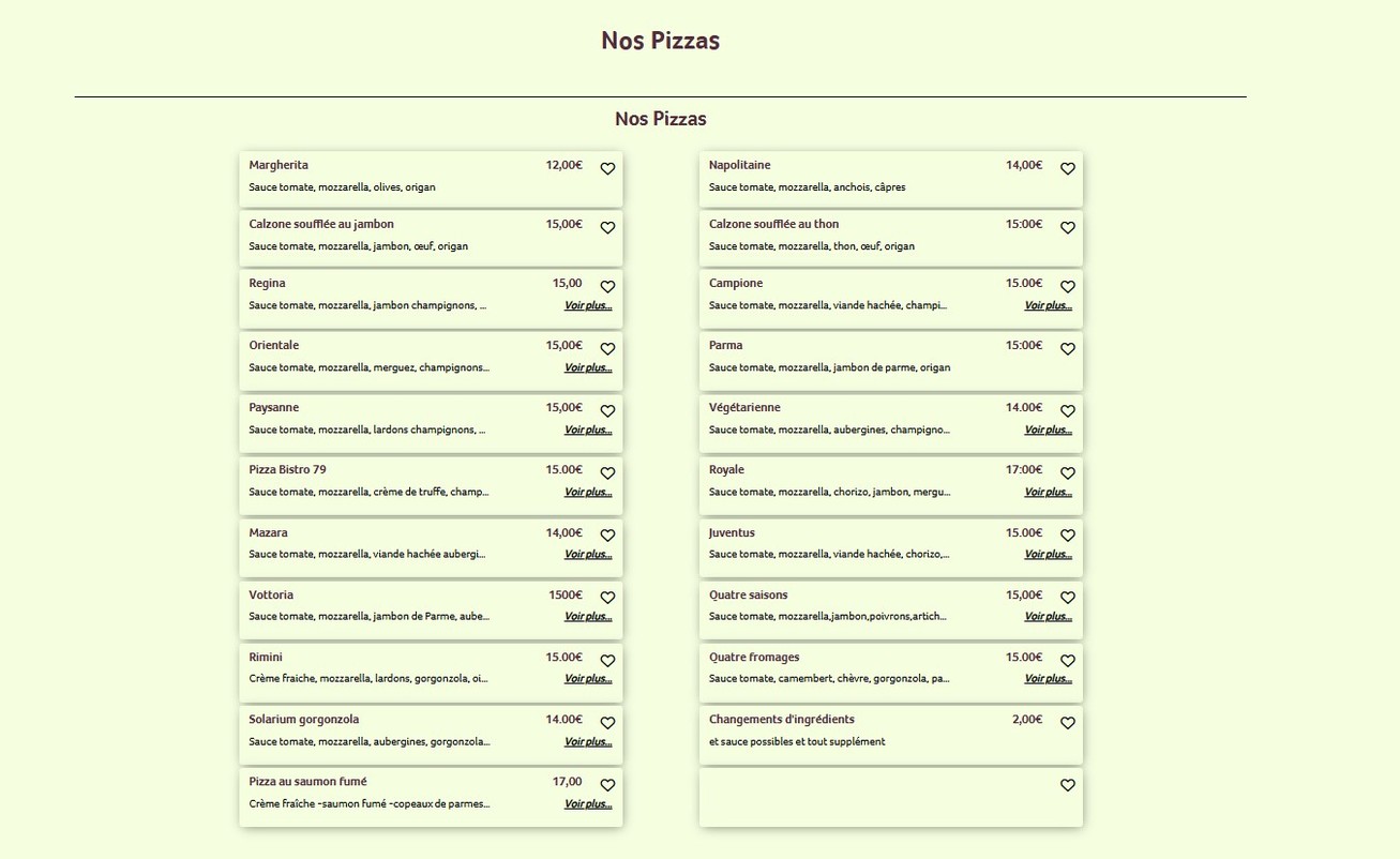 Bistro79 la bonne franquette menu 2