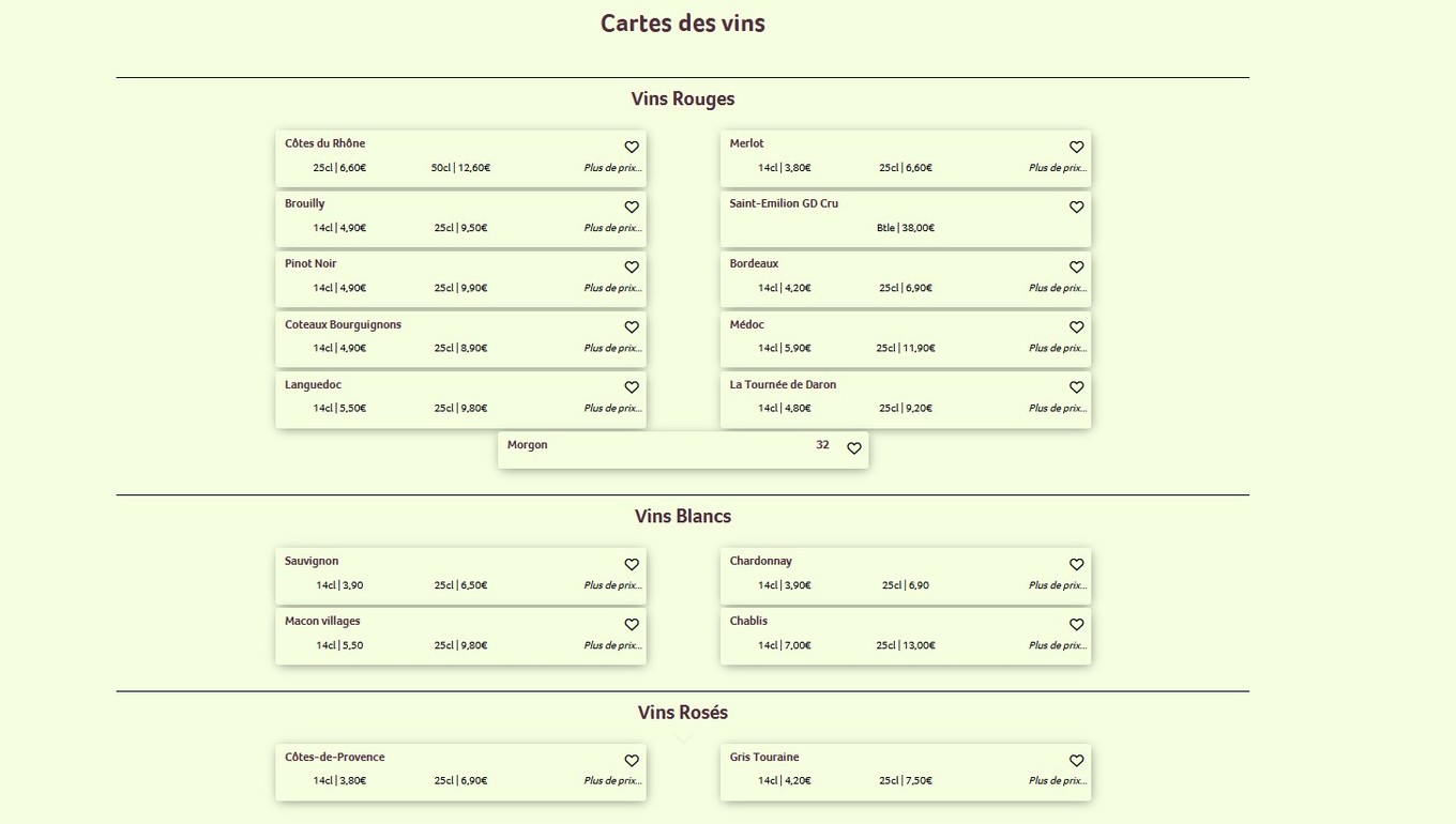 Bistro79 la bonne franquette menu 7