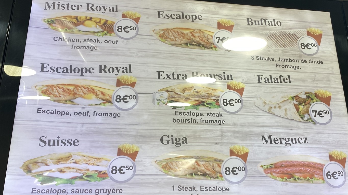 Paris 13 menu 2