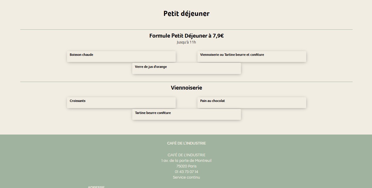 Café de l'industrie menu 3