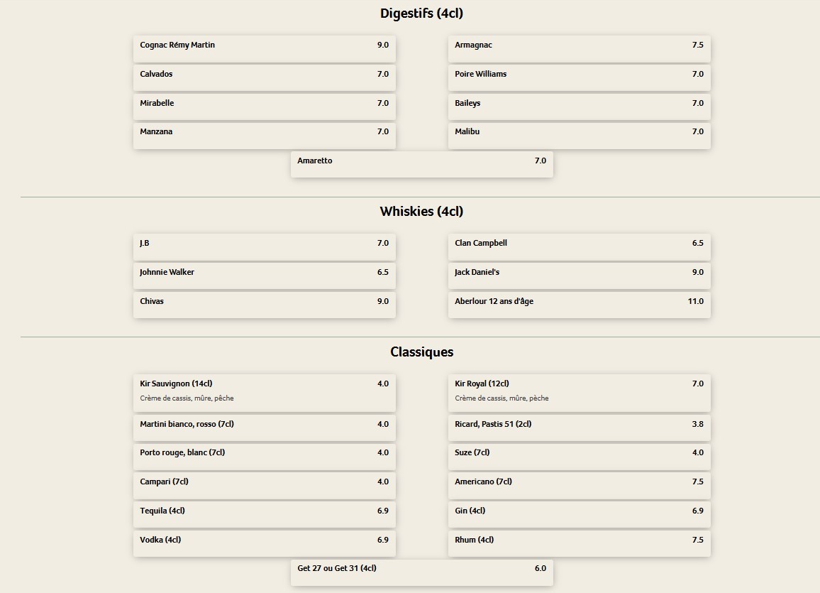 Café de l'industrie menu 7