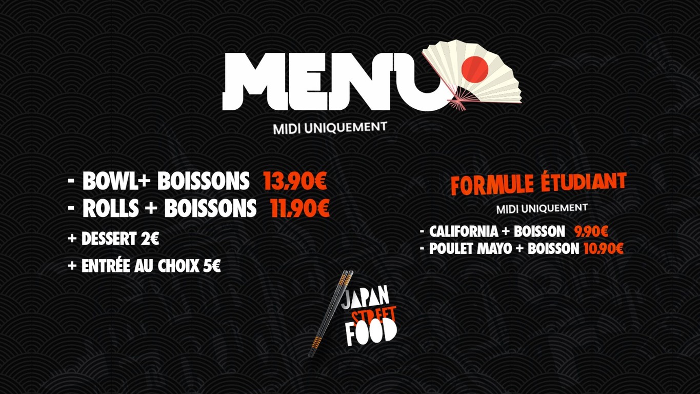 Japan street Food 92 menu 1
