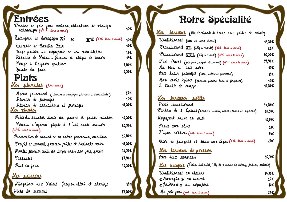 L'Epoque menu 4