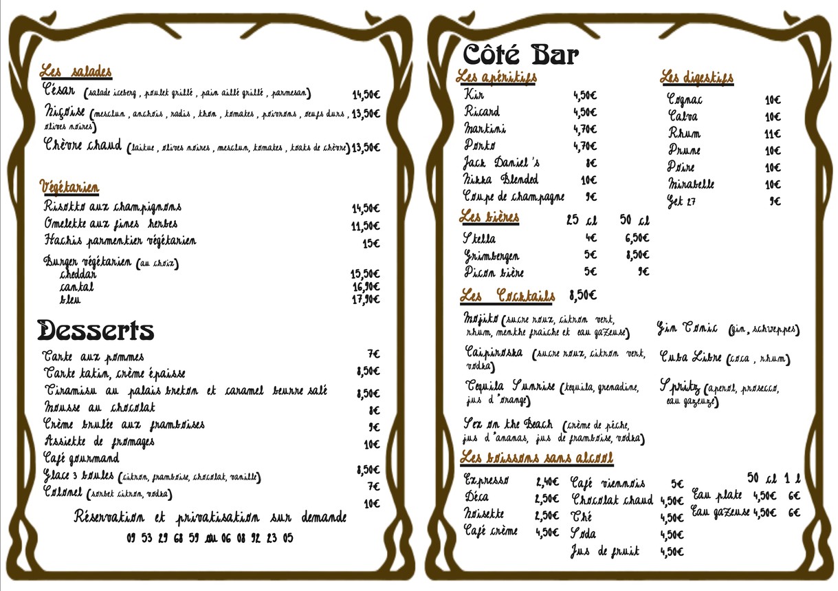 L'Epoque menu 5