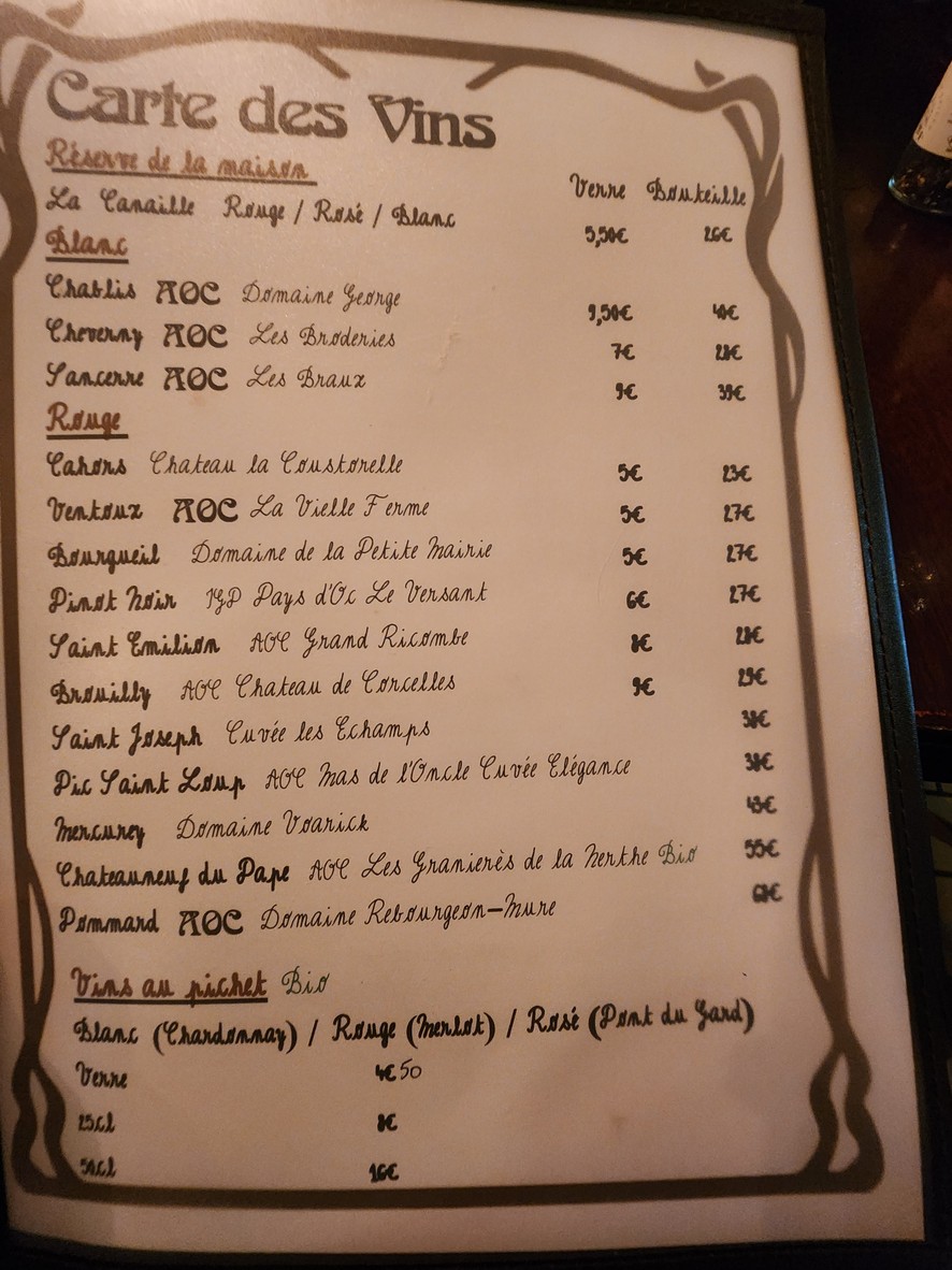 L'Epoque menu 6