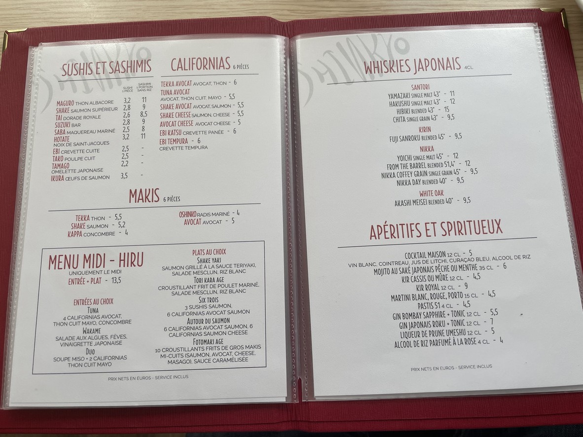 Shinkyo menu 3