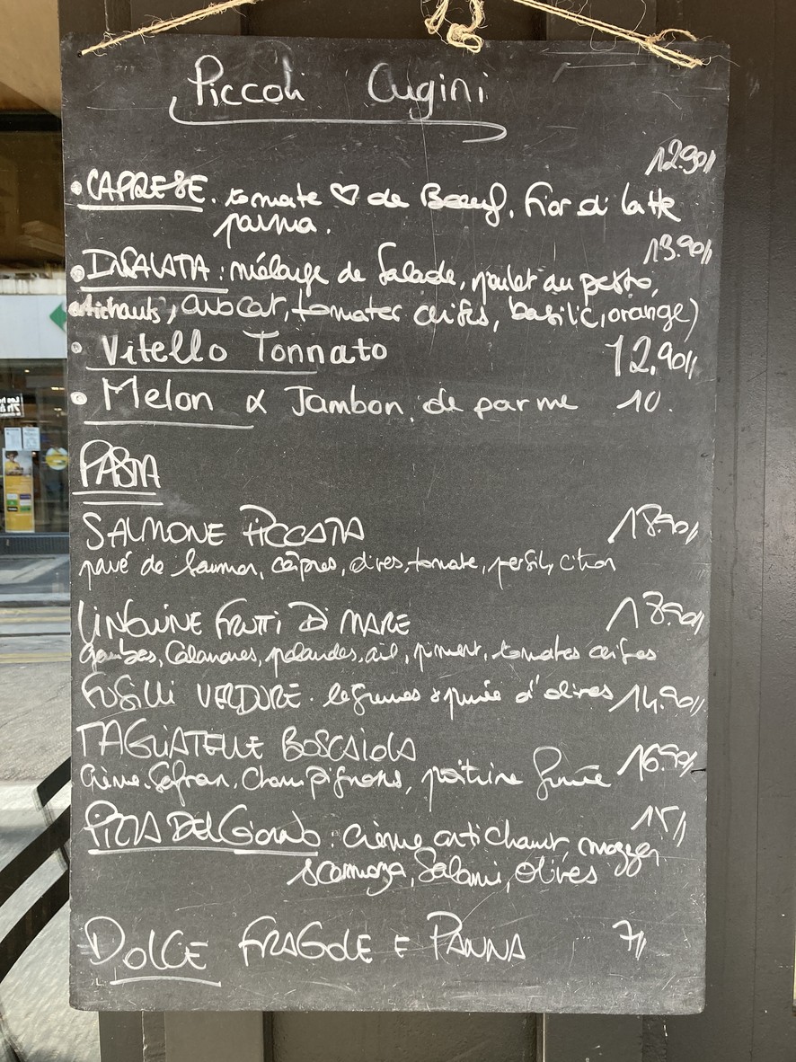 Piccoli Cugini menu 1