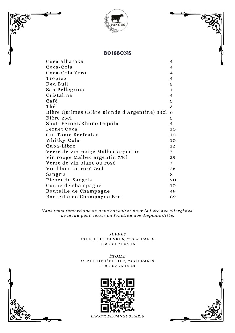 Pangus-Sèvres menu 2