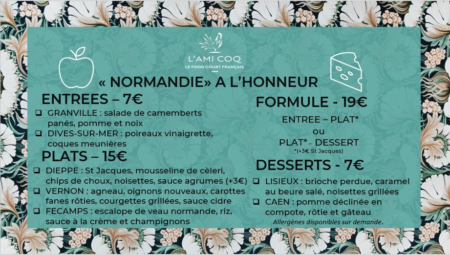 L'Ami Coq menu 1