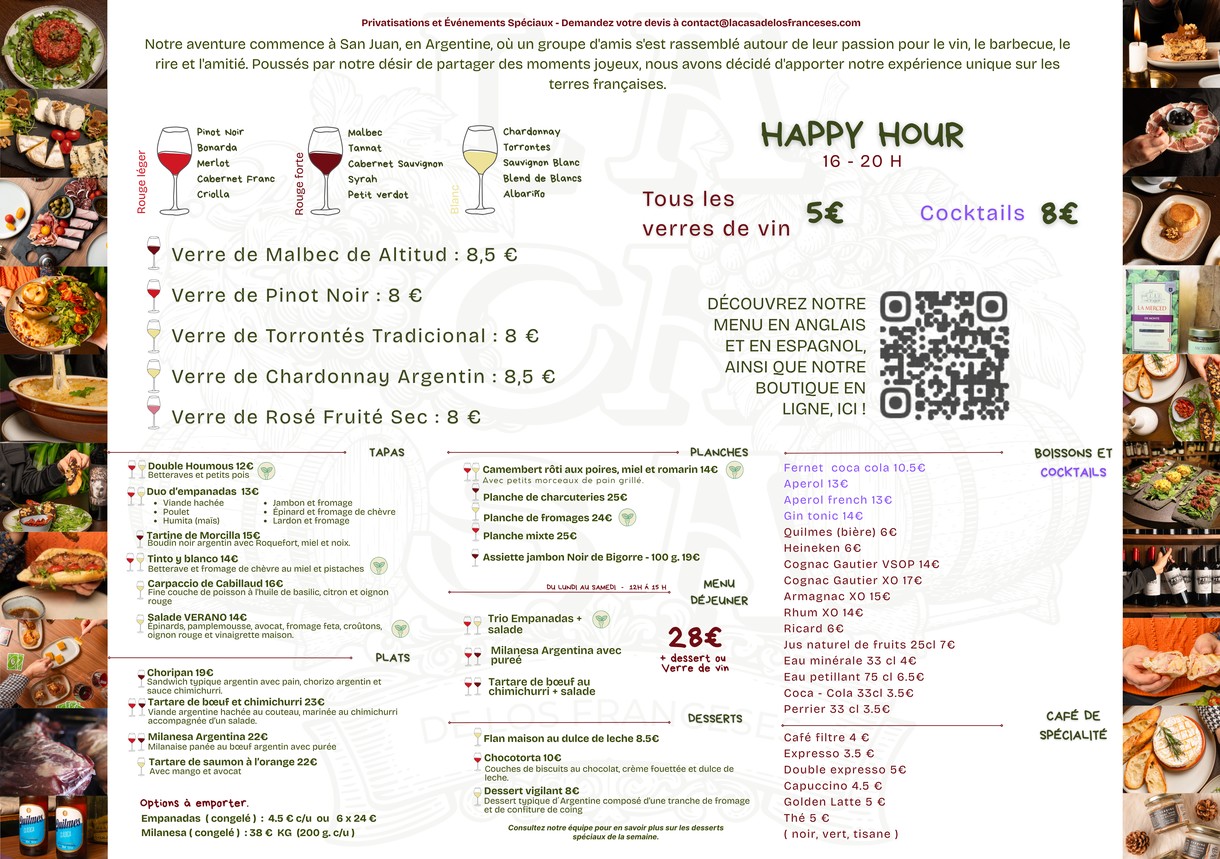 La Casa de Los Franceses - Bar à vins menu 2