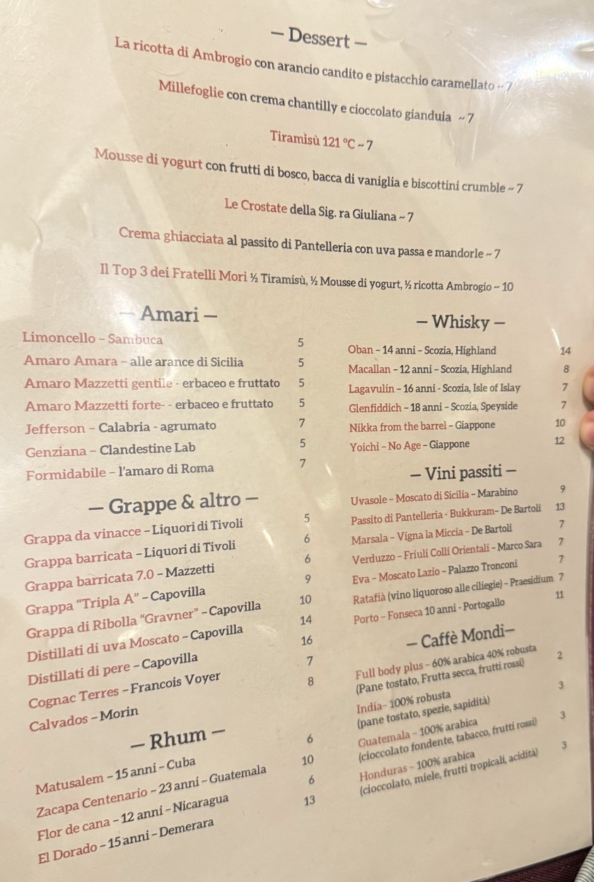Osteria Fratelli Mori menu 4