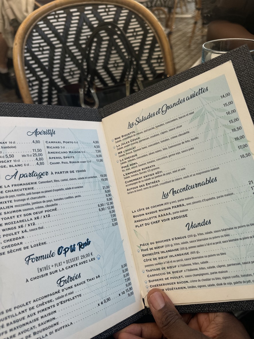 O P'tit Resto menu 2