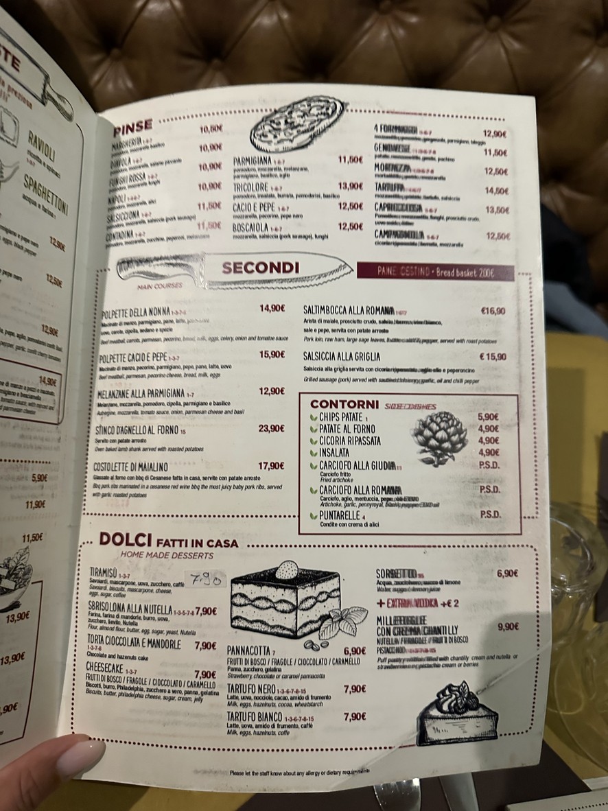 Come 'na Vorta Pasta e Vino Osteria - Trastevere menu 2