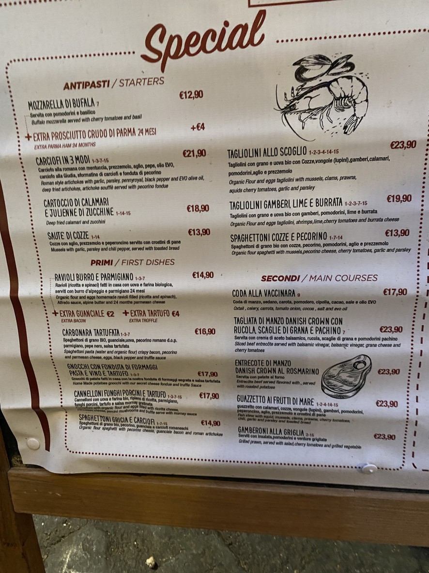 Come 'na Vorta Pasta e Vino Osteria - Trastevere menu 3