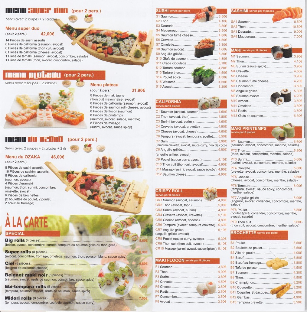 Ozaka menu 2