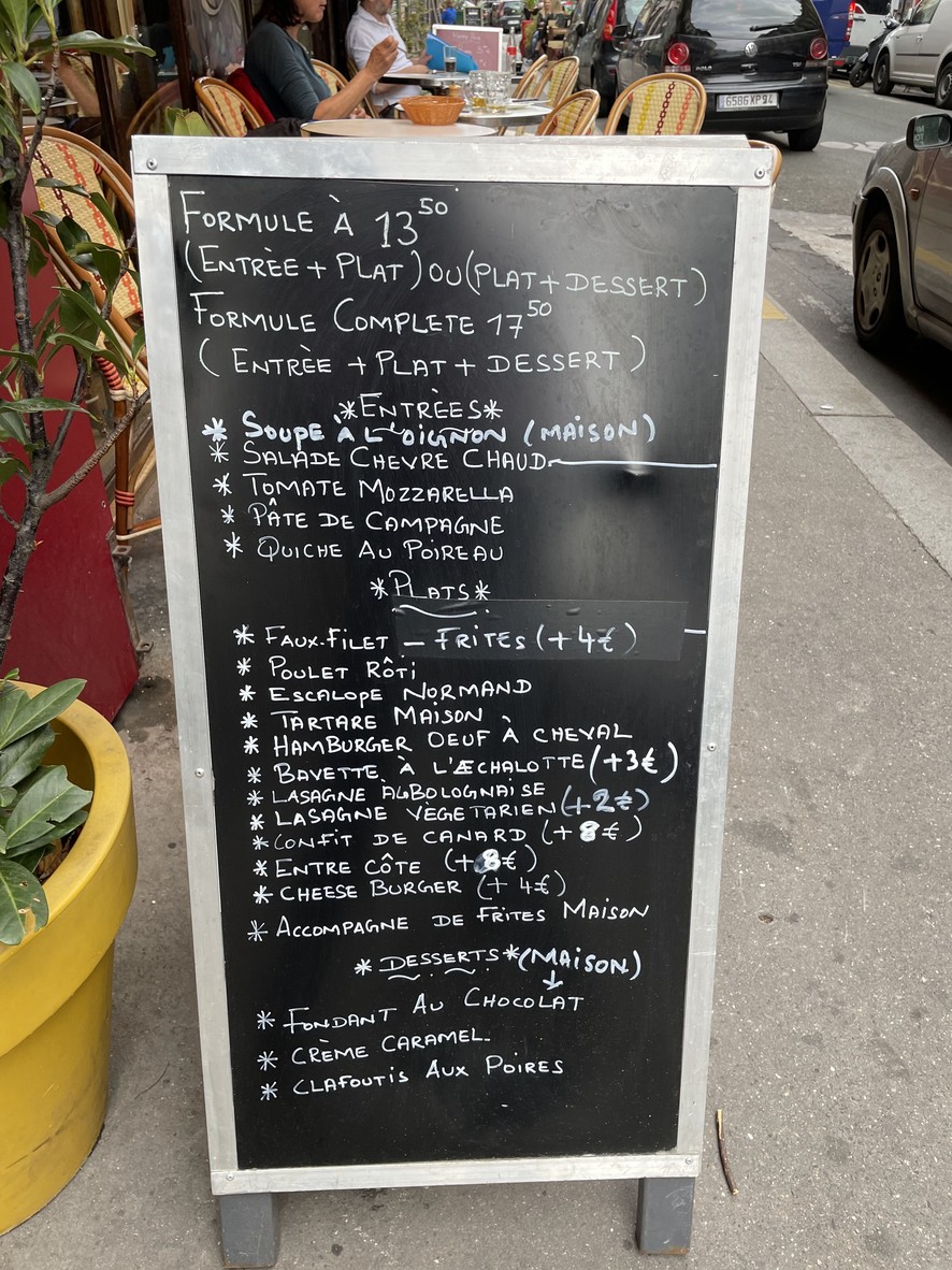 L'Ecrin menu 1