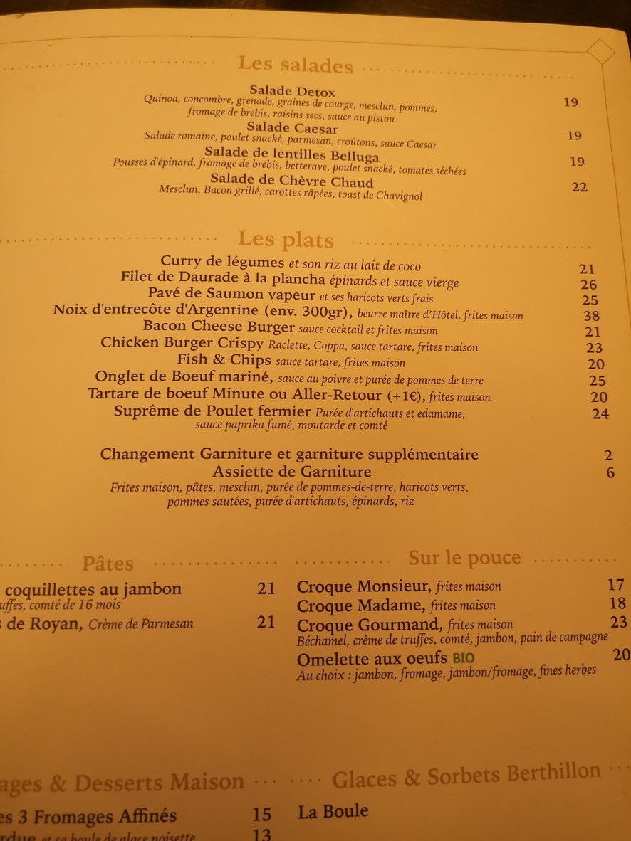 Le Chalet menu 2