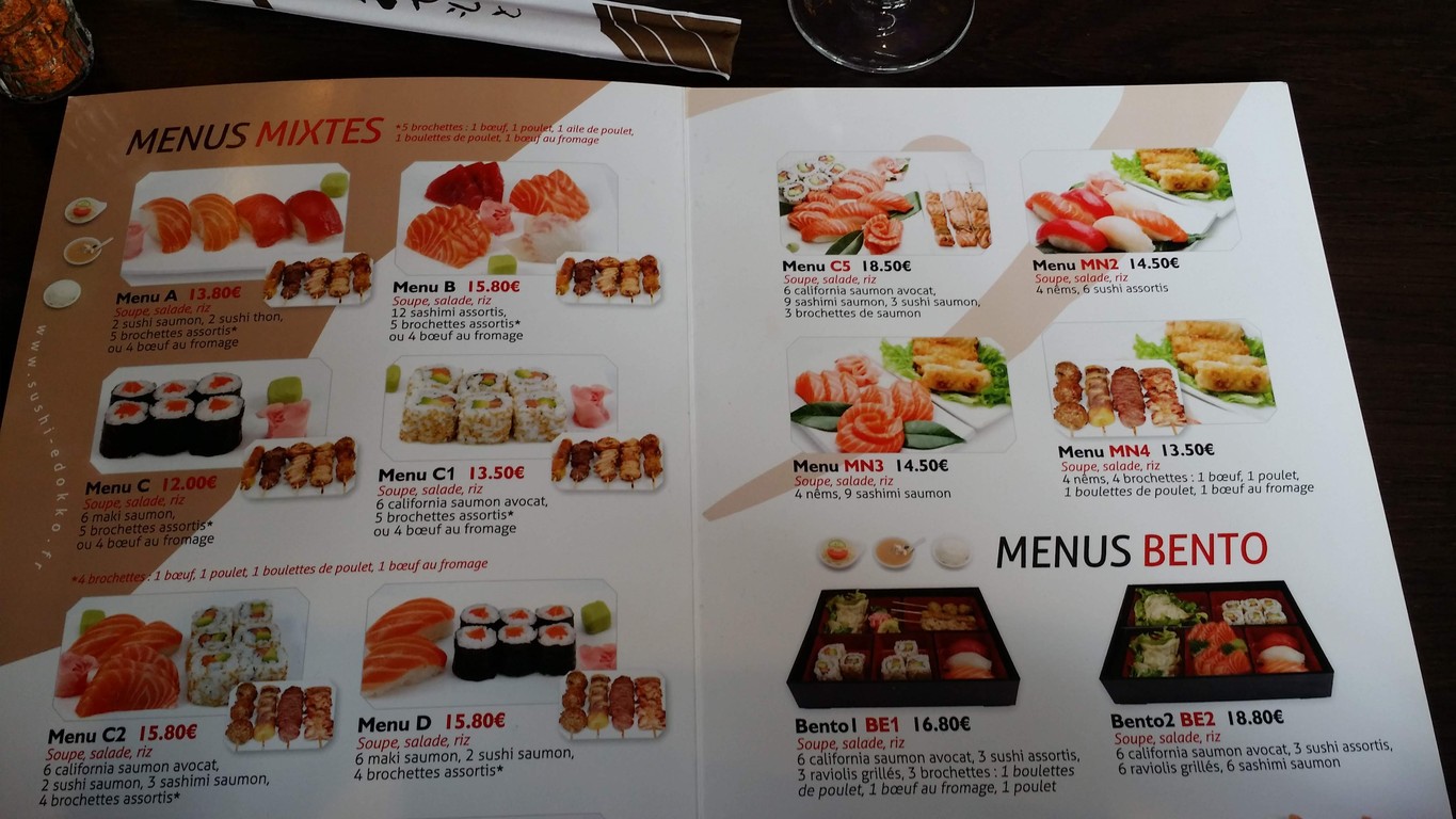 Sushi Edokko menu 3