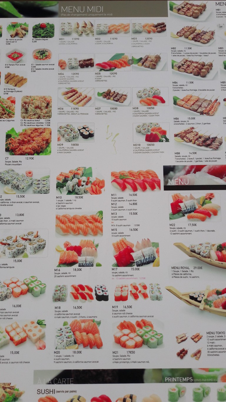 Tokyo Sushi menu 1