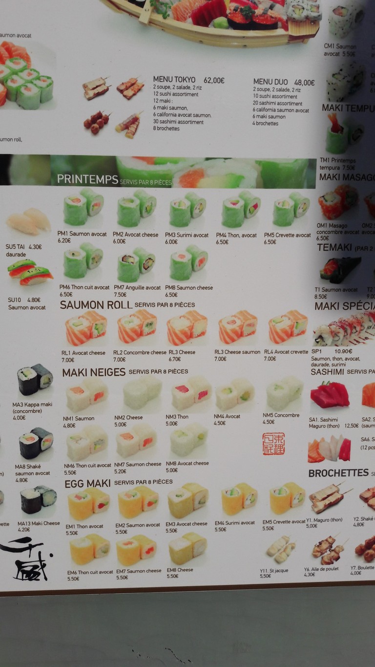 Tokyo Sushi menu 3