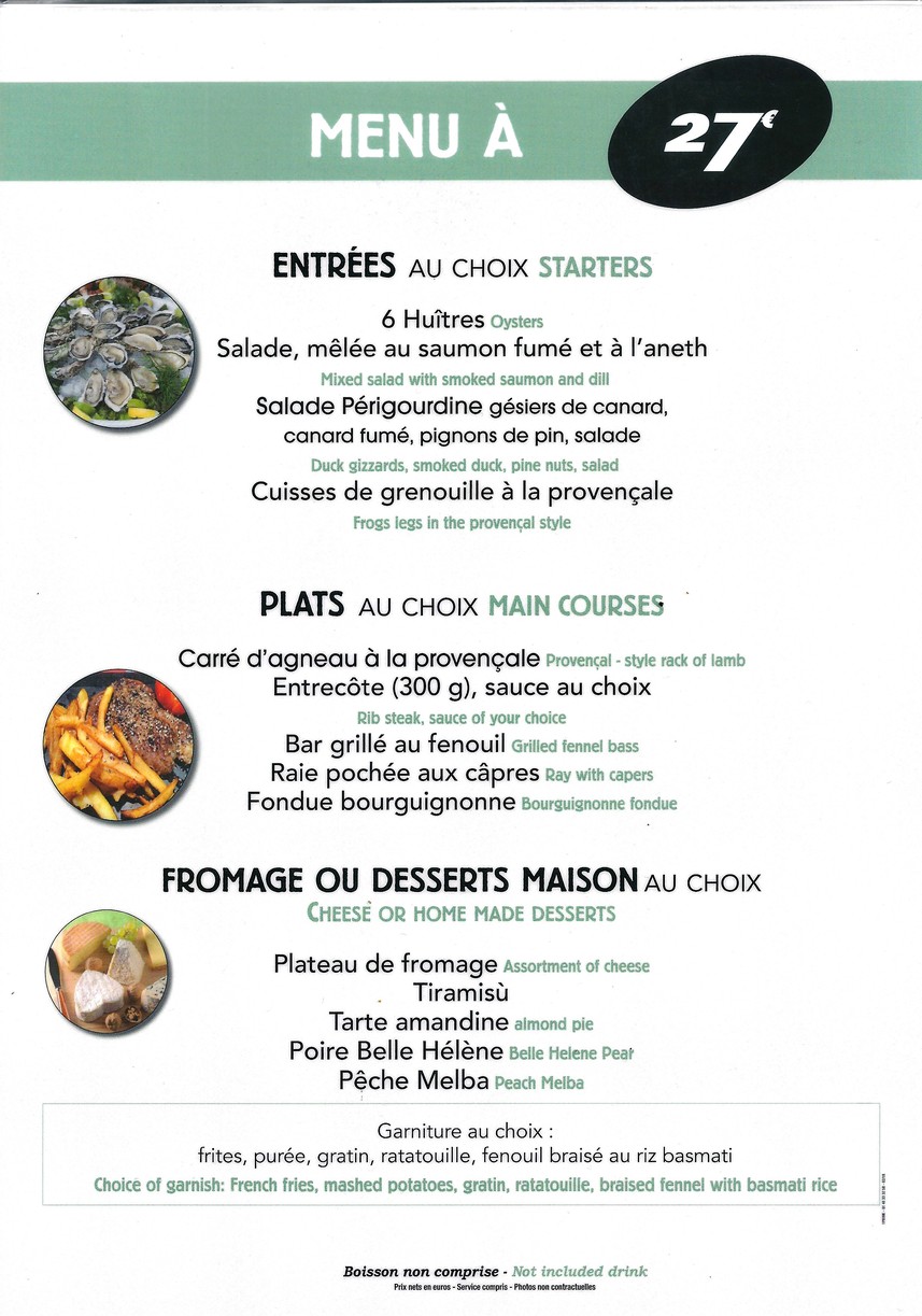 Le Jardin du Roy - Restaurante Saint Michel menu 2