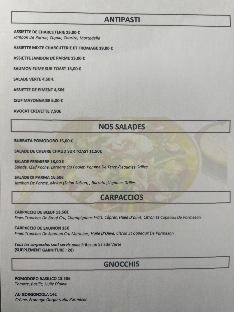 Pizzeria Rialto menu 1